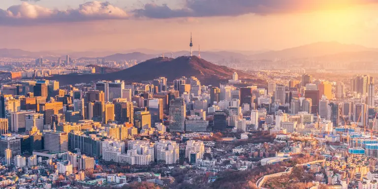 Sunset view of Seoul City Skyline, South Korea