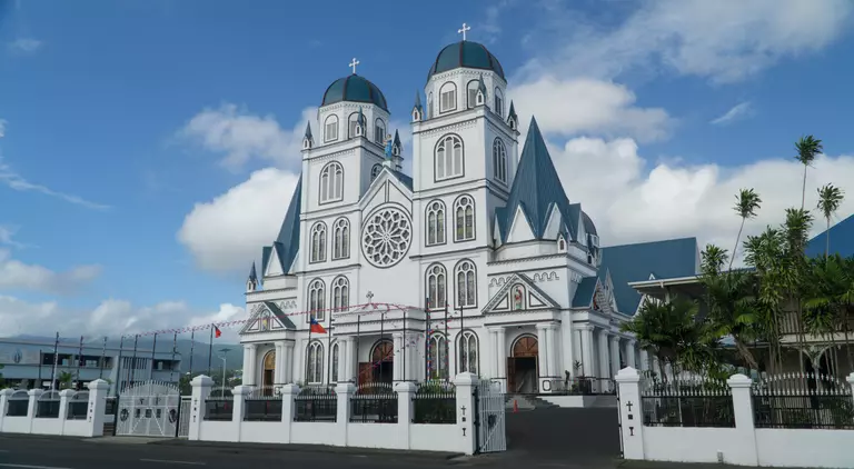 Majestic Immaculate Conception Cathedral in Apia, the capital of Samoa