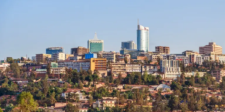 Panoramic view at the city business district of Kigali Rwanda