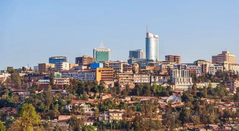 Panoramic view at the city business district of Kigali Rwanda