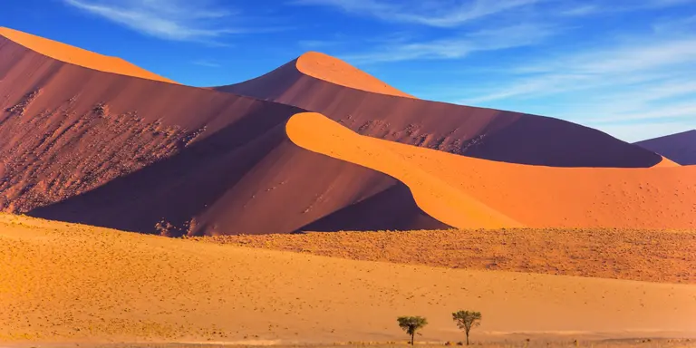 The dunes of Namib-Naukluft at sunset.