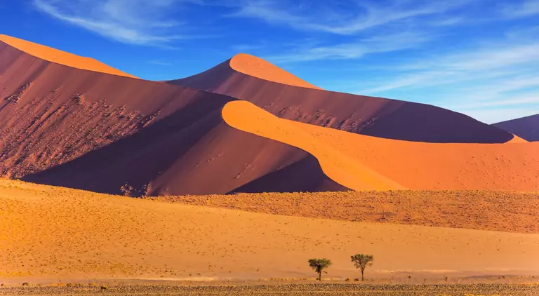 The dunes of Namib-Naukluft at sunset.