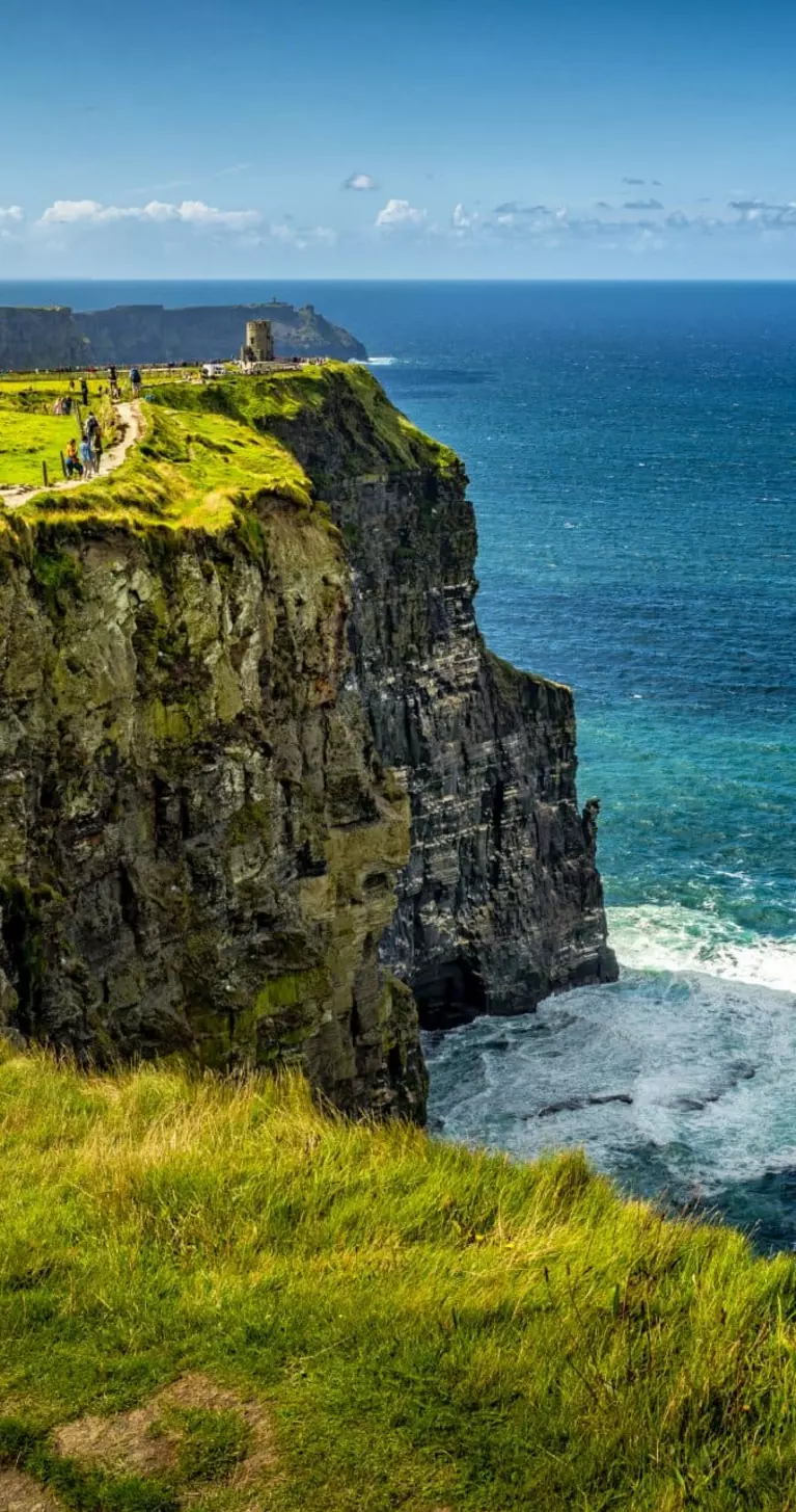 Aerial view of the Cliffs of Moher in Ireland