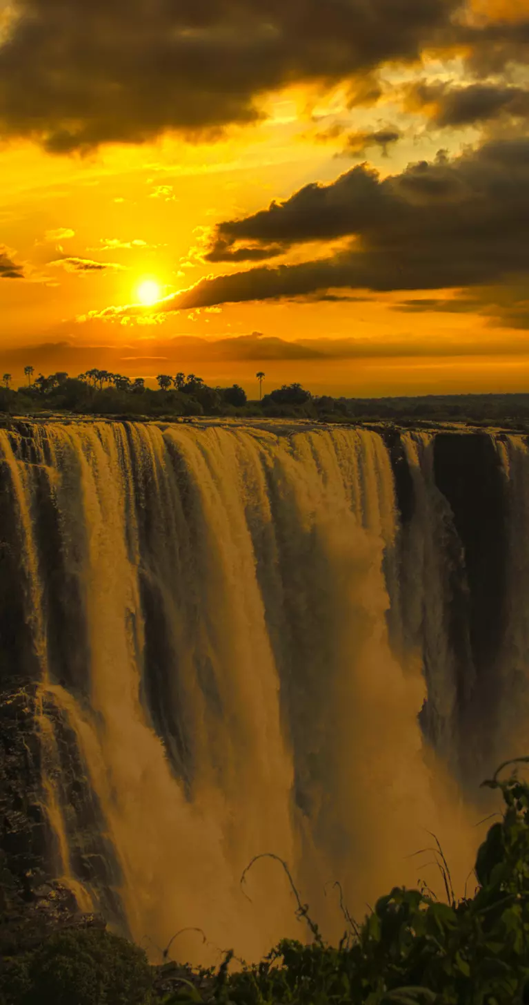 Sunrise above Victoria Falls