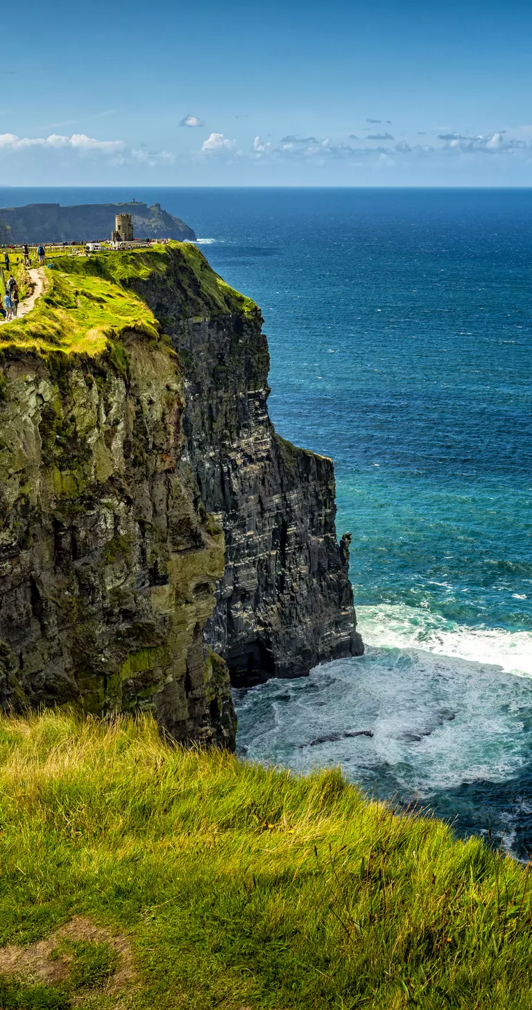 Aerial view of the Cliffs of Moher in Ireland