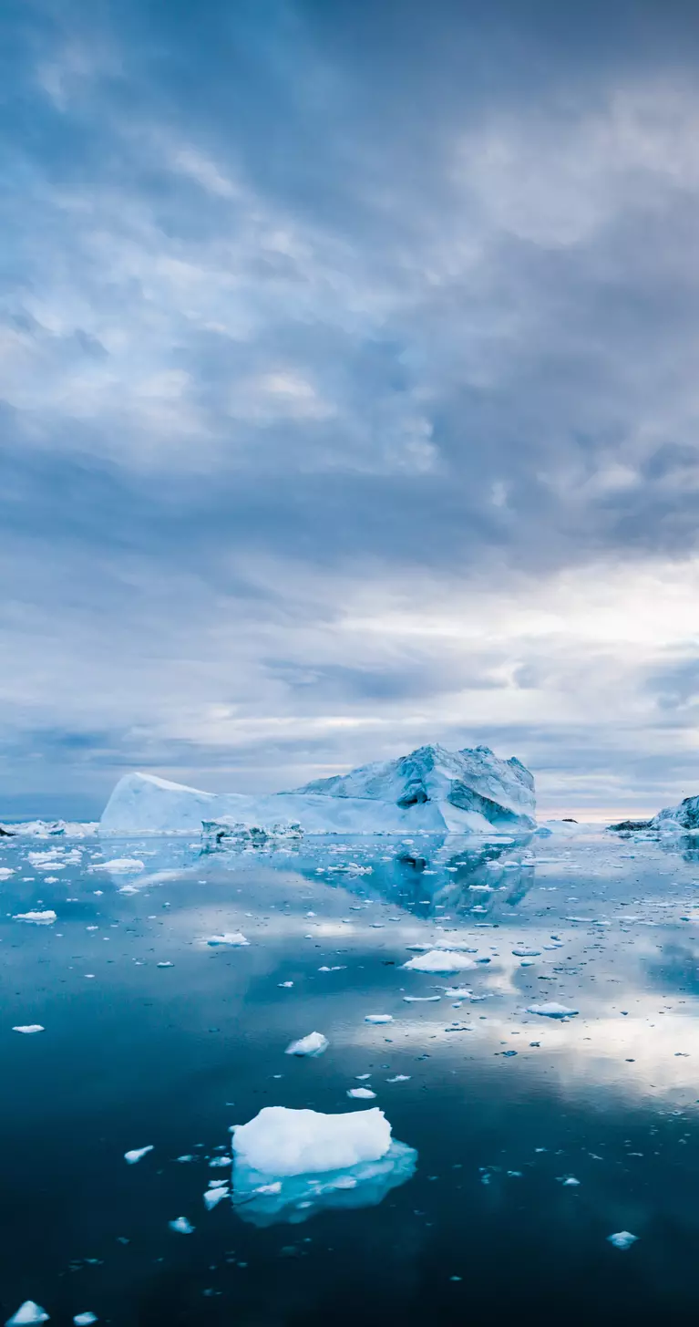 Arctic Icebergs Greenland Ilulissat Ice Fjord Morning Sunrise