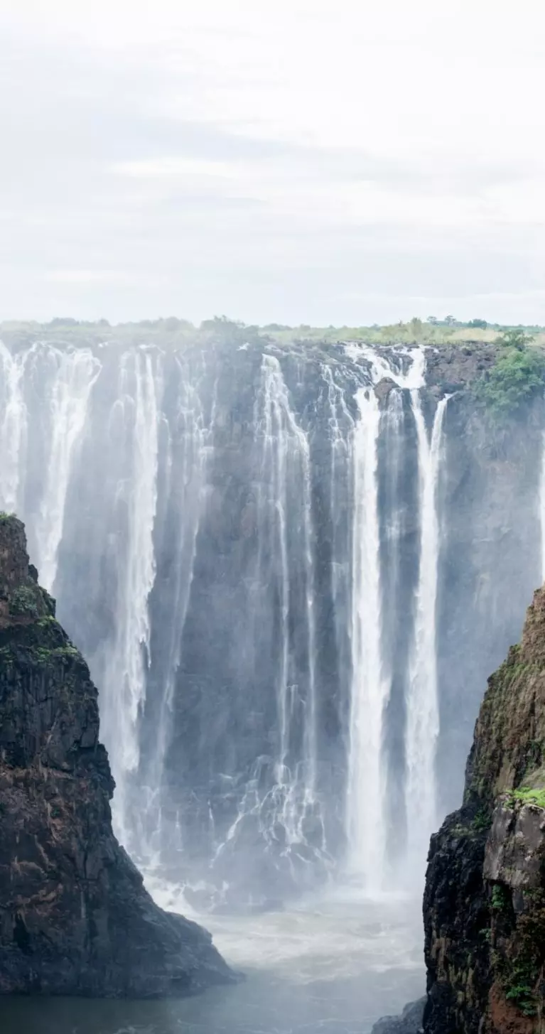 Victoria Falls, the smoke that thunders or Mosi-oa-Tunya.