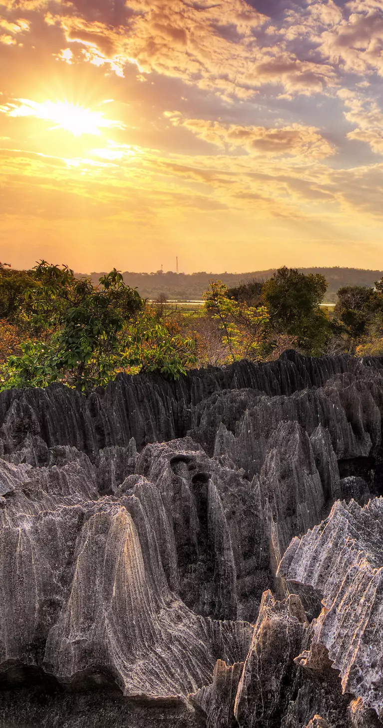 Beautiful view over national park Tsingy de Bemaraha, a UNESCO world heritage site in Madagascar