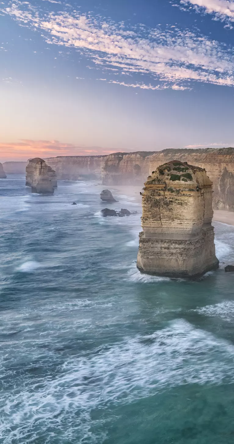 Sunset at the famous Twelve Apostles, Great Ocean Road, Victoria, Australia