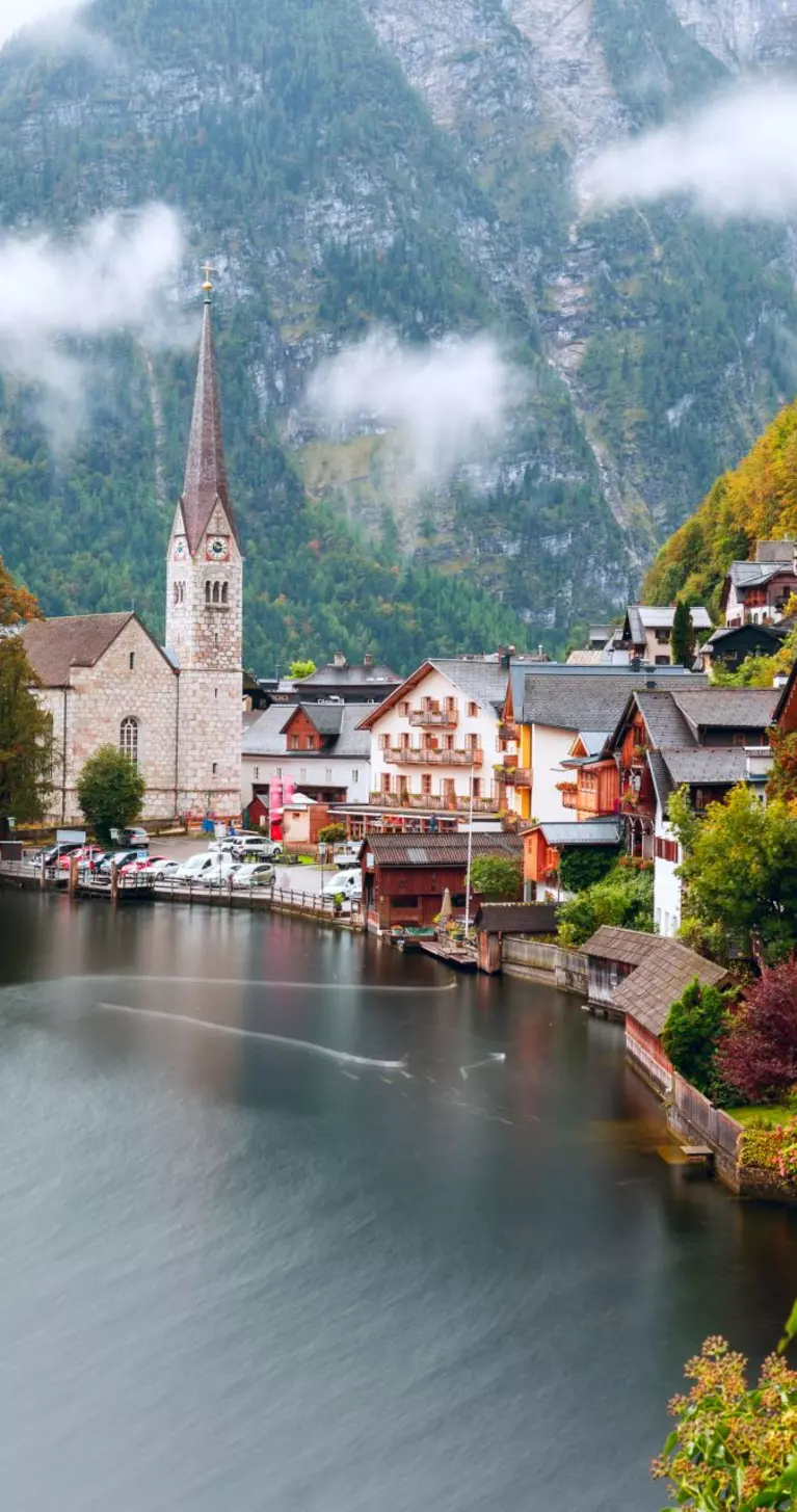 Famous little village of Hallstatt in the Austrian Alps