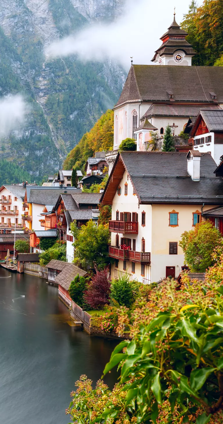 Famous little village of Hallstatt in the Austrian Alps