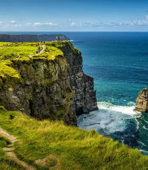 Aerial view of the Cliffs of Moher in Ireland