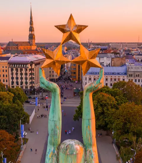Main street in the old town of Dubrovnik city in Croatia at sunset