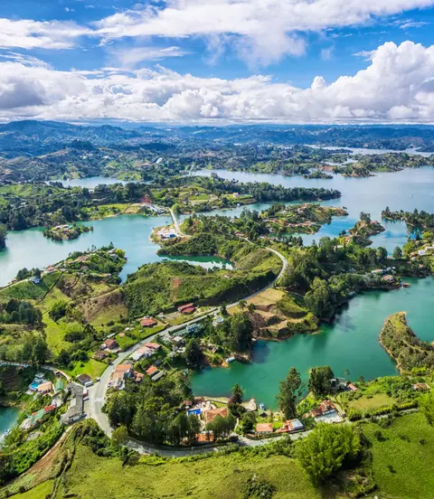 Guatape Panoramic View from the Rock (La Piedra del Penol), Medellin, Colombia