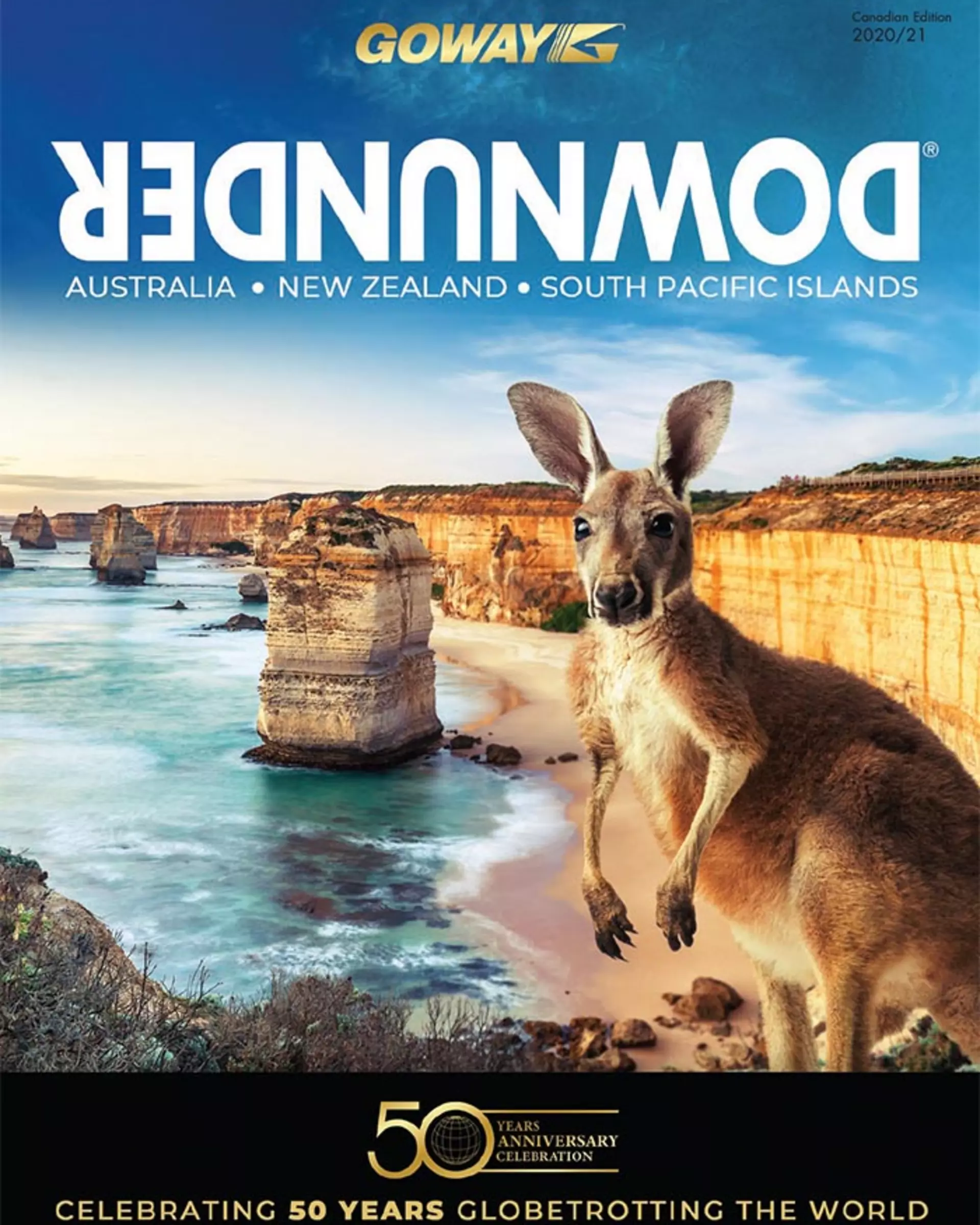 The cover of Goway's 2019/2020 DOWNUNDER brochure.