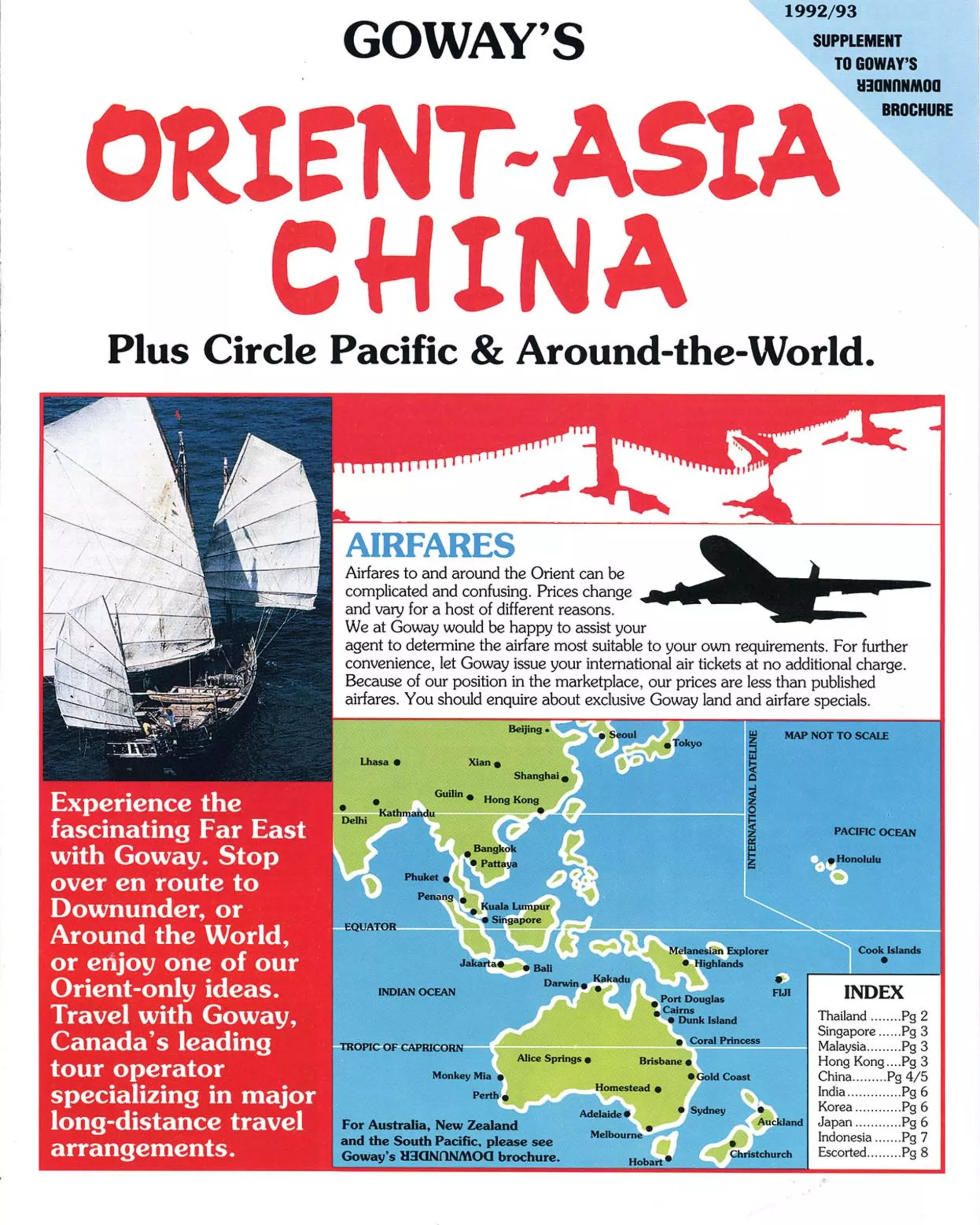 Goway's Orient-Asia China supplement to their Downunder brochure