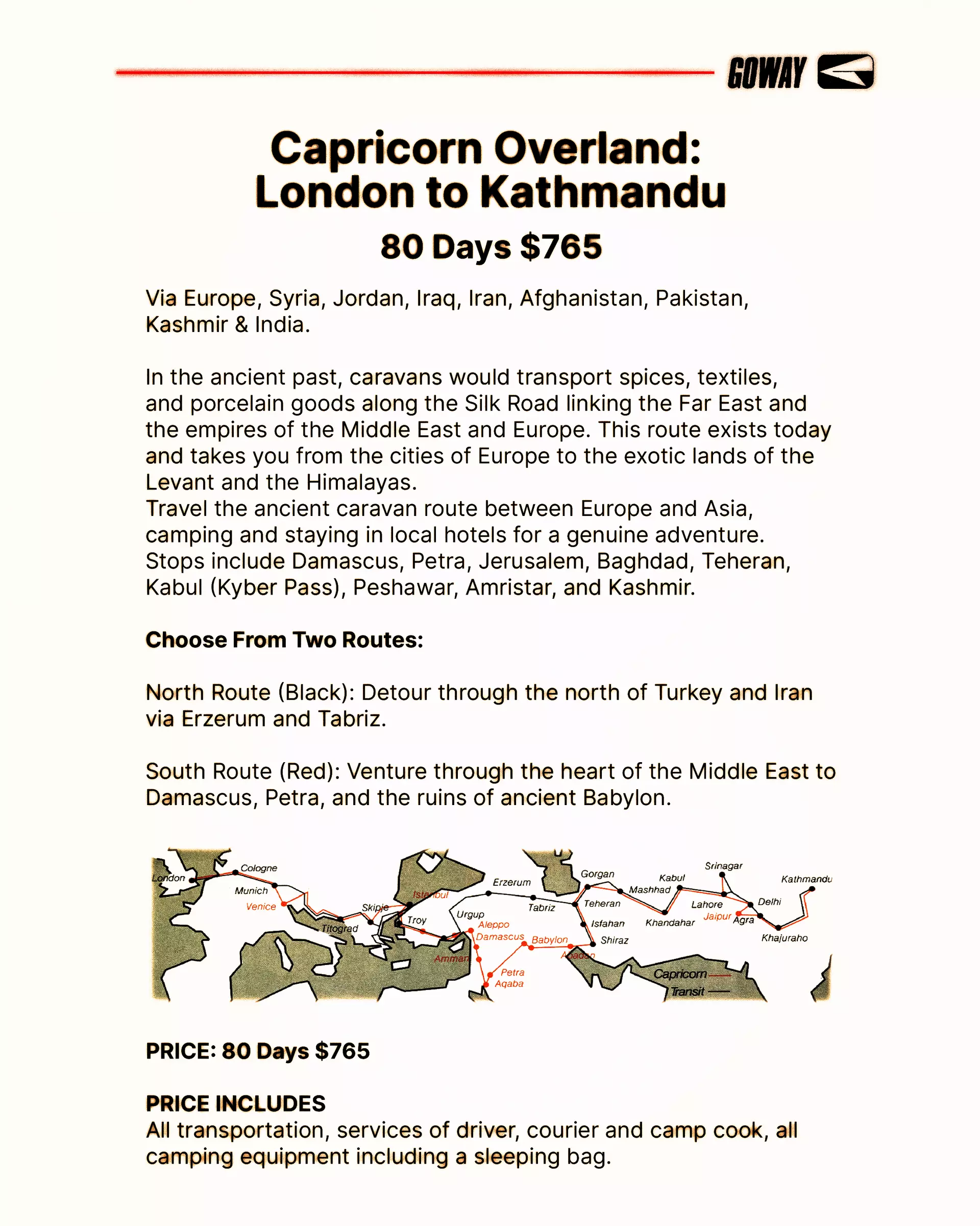 Promo for overland tour from London to Kathmandu