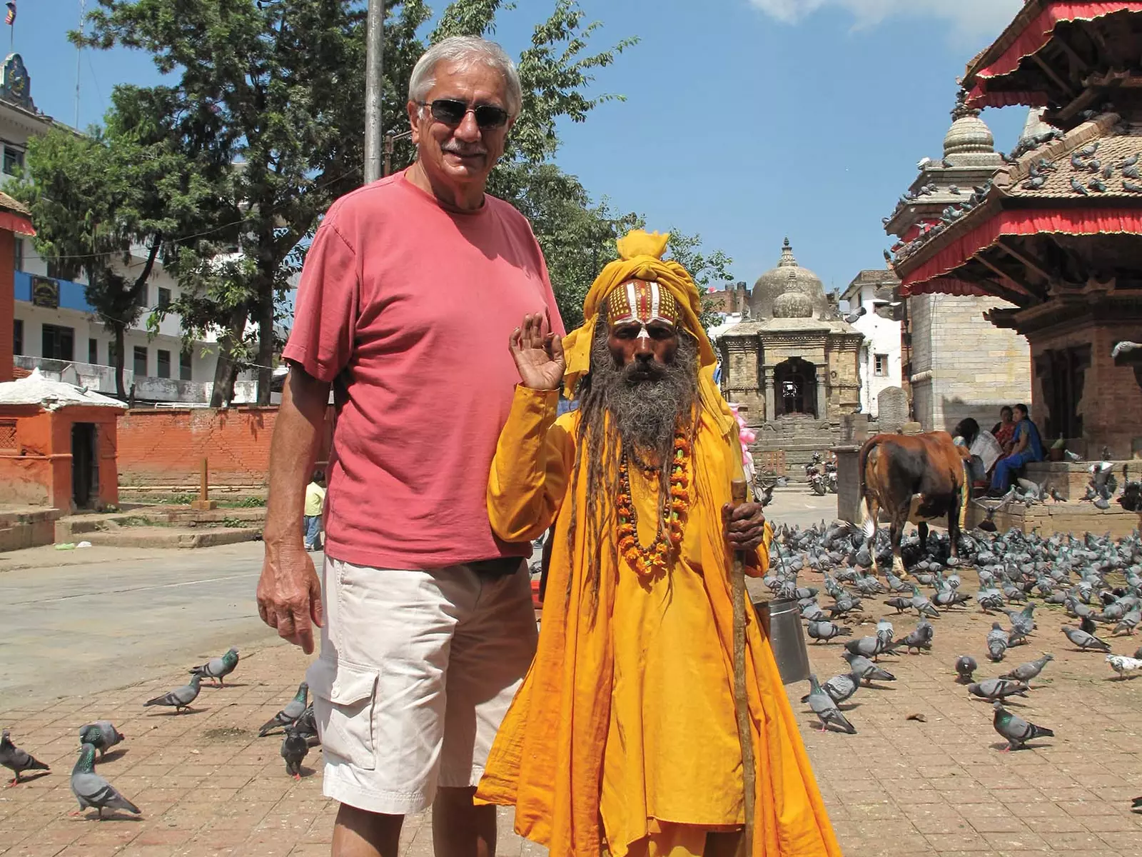 Bruce with a holy man in Kathmandu
