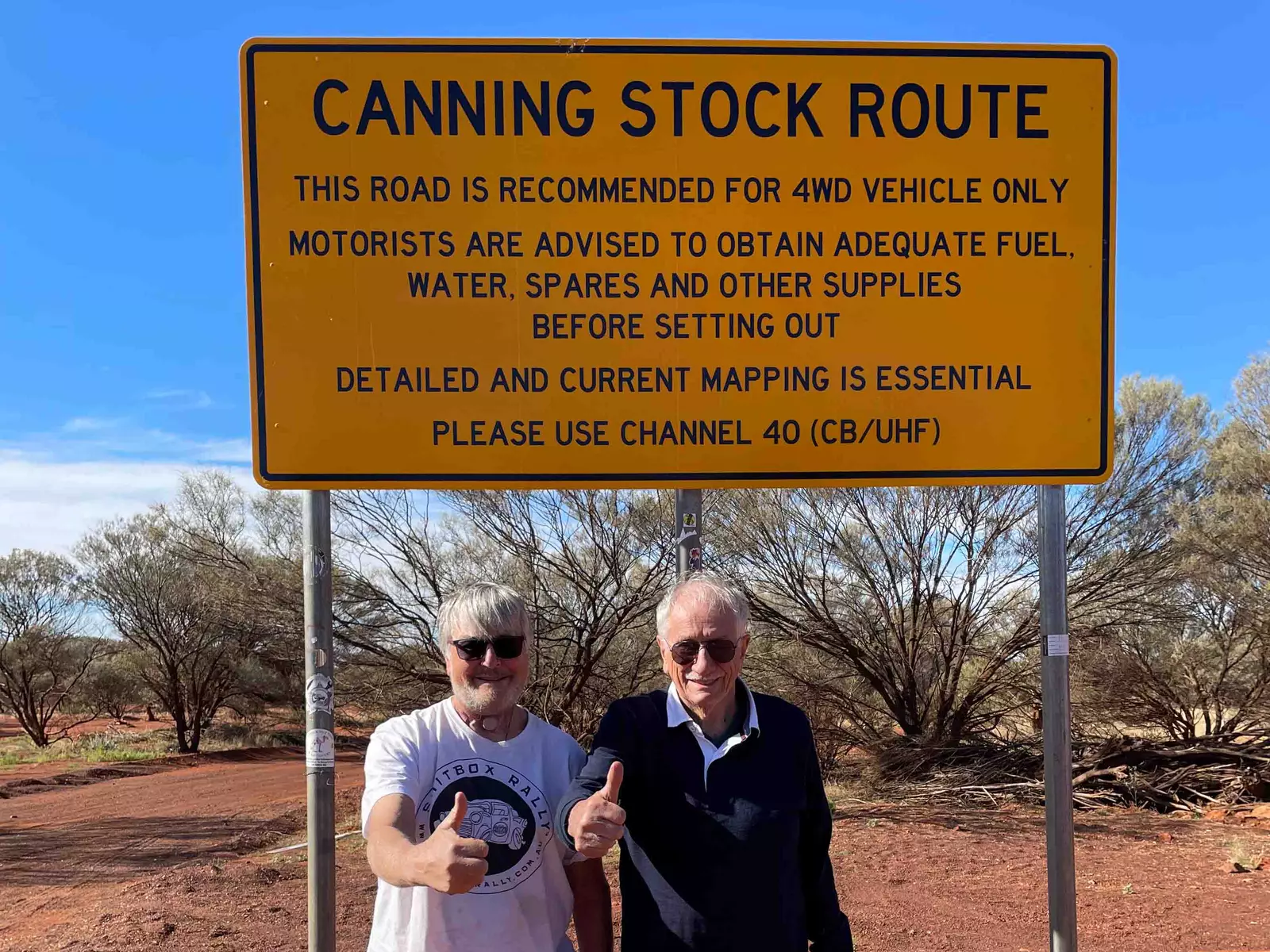 Bruce (right) and mate (Don) at the start of the Canning Stock Route in Western Australia.