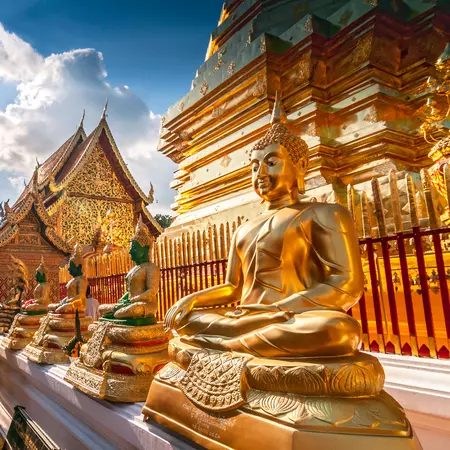 Golden Buddhas at Wat Phrathat Doi Suthep