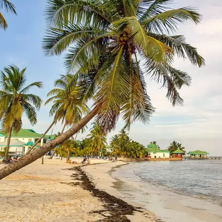 Serene beach scene in Ambergris Caye, Belize.