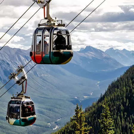 Sulphur Mountain Gondola cable car in Banff National Park