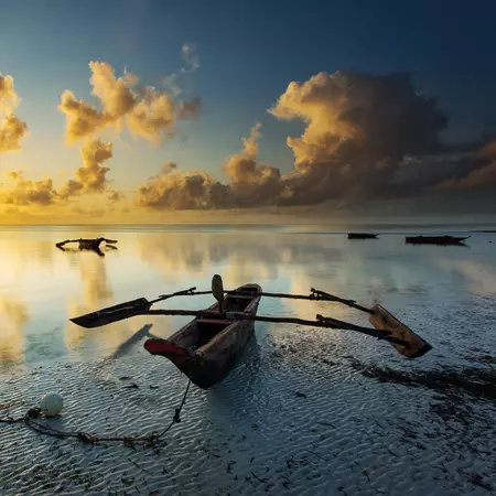 Traditional fishing boat in Zanzibar