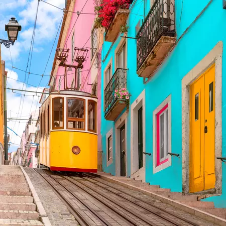 Yellow tram, Lisbon