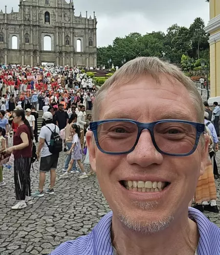 Brent Morris posing for a photo while on vacation