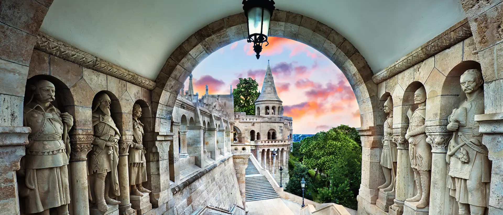 Fisherman's Bastion, a popular tourist attraction in Budapest, Hungary
