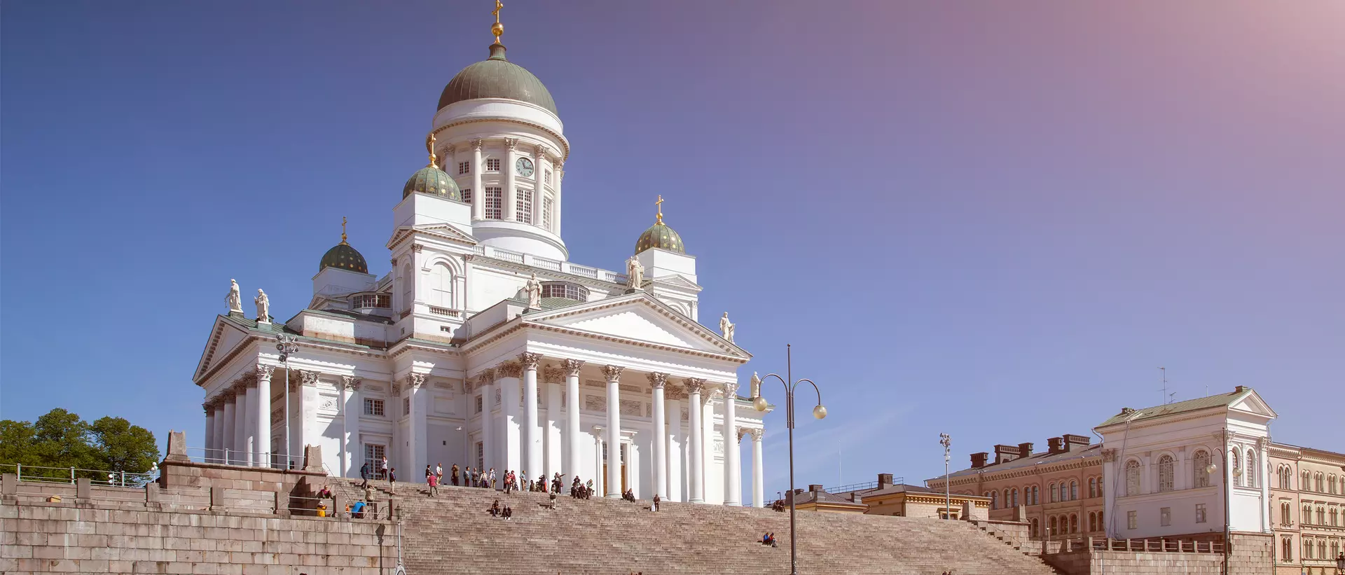 Senate square and St. Nicholas Cathedral in Helsinki.