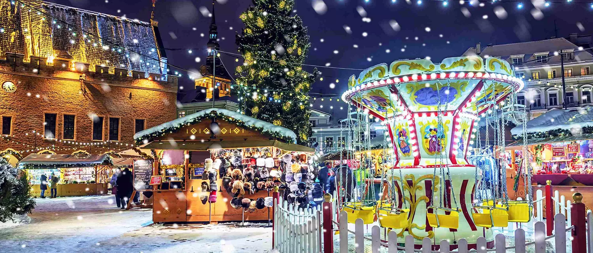 Christmas in Tallinn. Town Hall Square with Christmas Fair