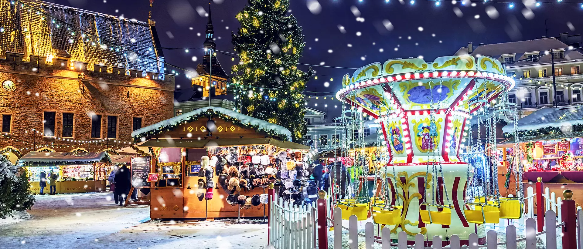 Christmas in Tallinn. Town Hall Square with Christmas Fair