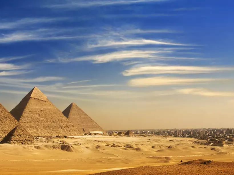 The pyramids and suburbs of Cairo