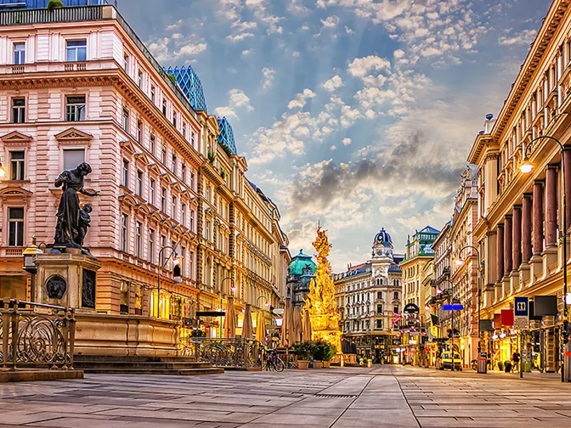 Journey to the center of the city at Graben Street, offering shops, food, and endless entertainment