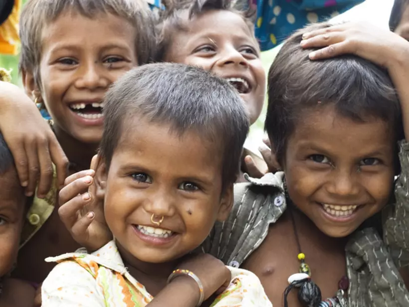 Smiling faces of kids