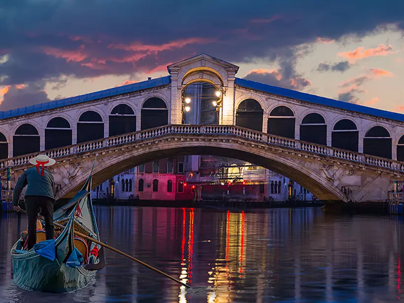 Glimpse a piece of history with the Rialto Bridge, the oldest of Venice's four bridges spanning the Grand Canal