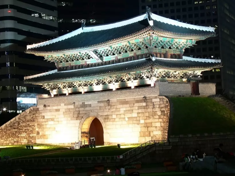 Sungnyemun Gate is a popular photo opportunity while on your Korea vacation - especially at night.