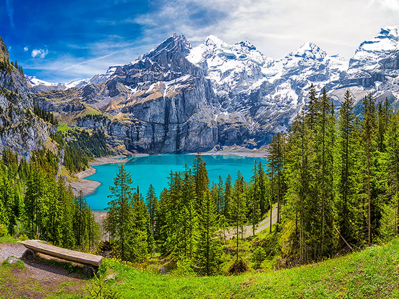 Hike through the breathtaking Swiss Alps to witness a magical 360-degree scene