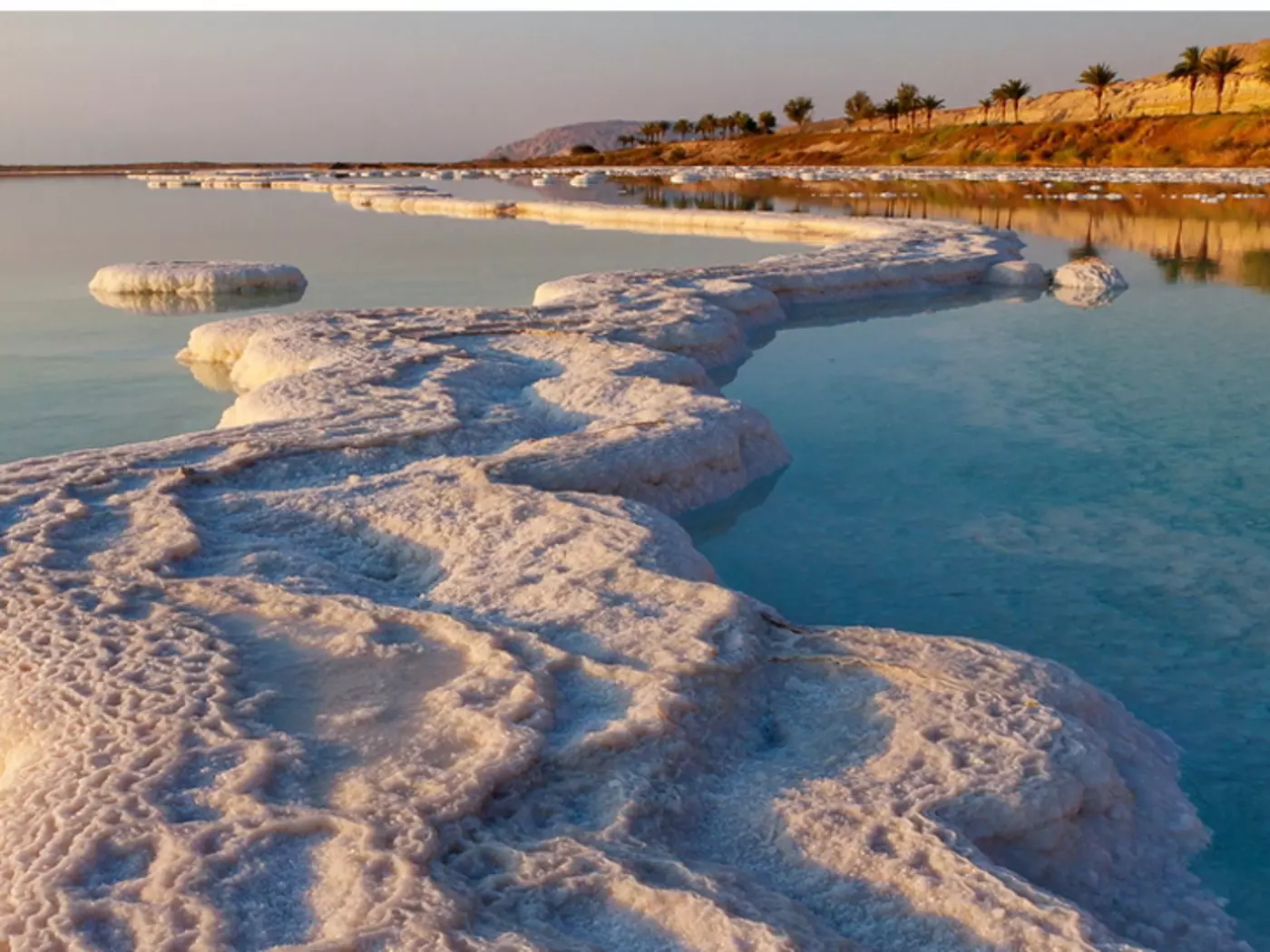 Morning sunshine on the Dead Sea coast - a great photo opportunity when travelling to Jordan.