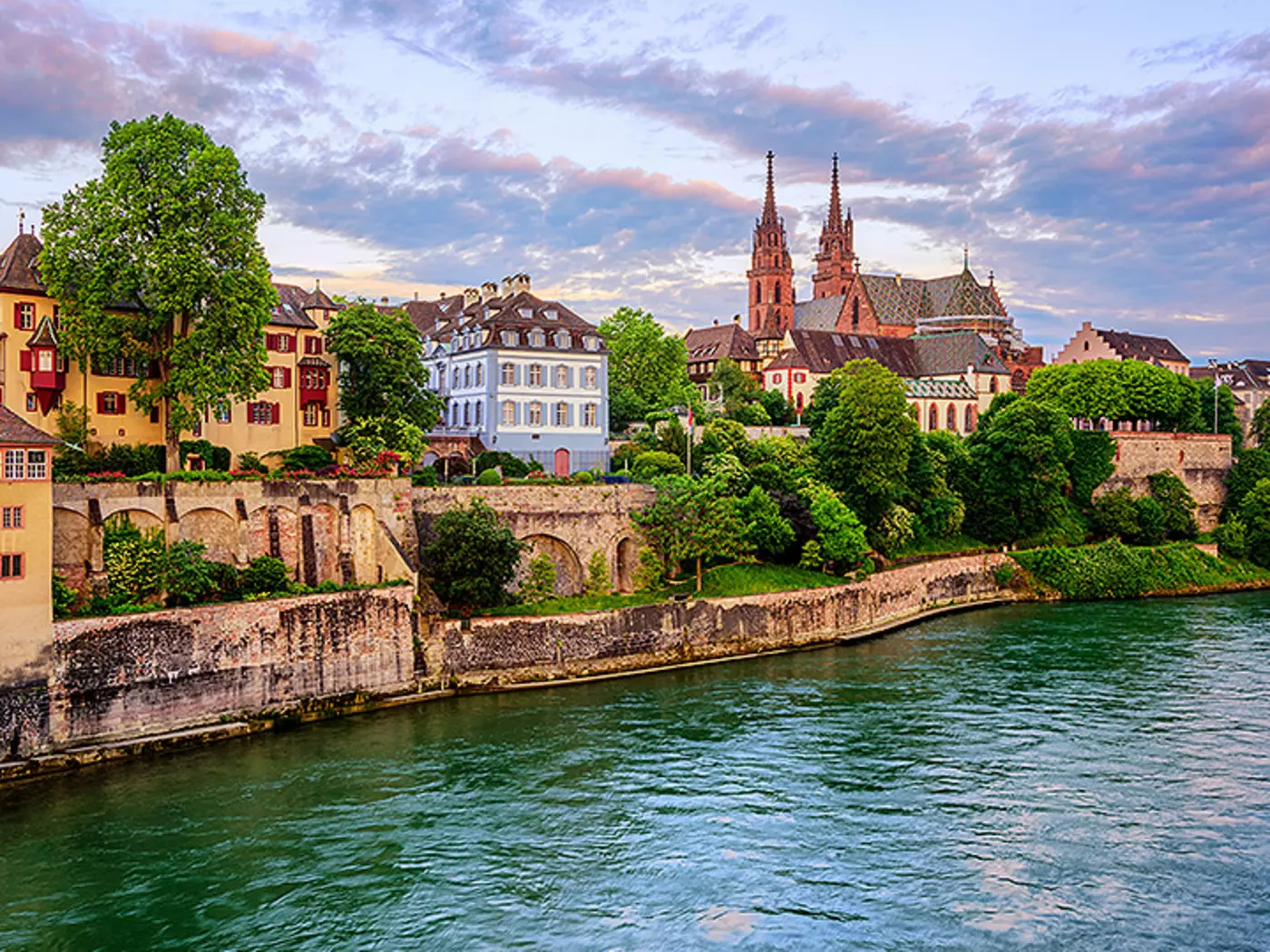 Stroll alongside the Rhine River in Basel, a city known for endless museums and culture