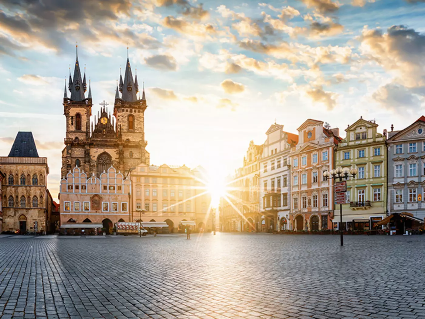 View of colorful Old Town in Prague