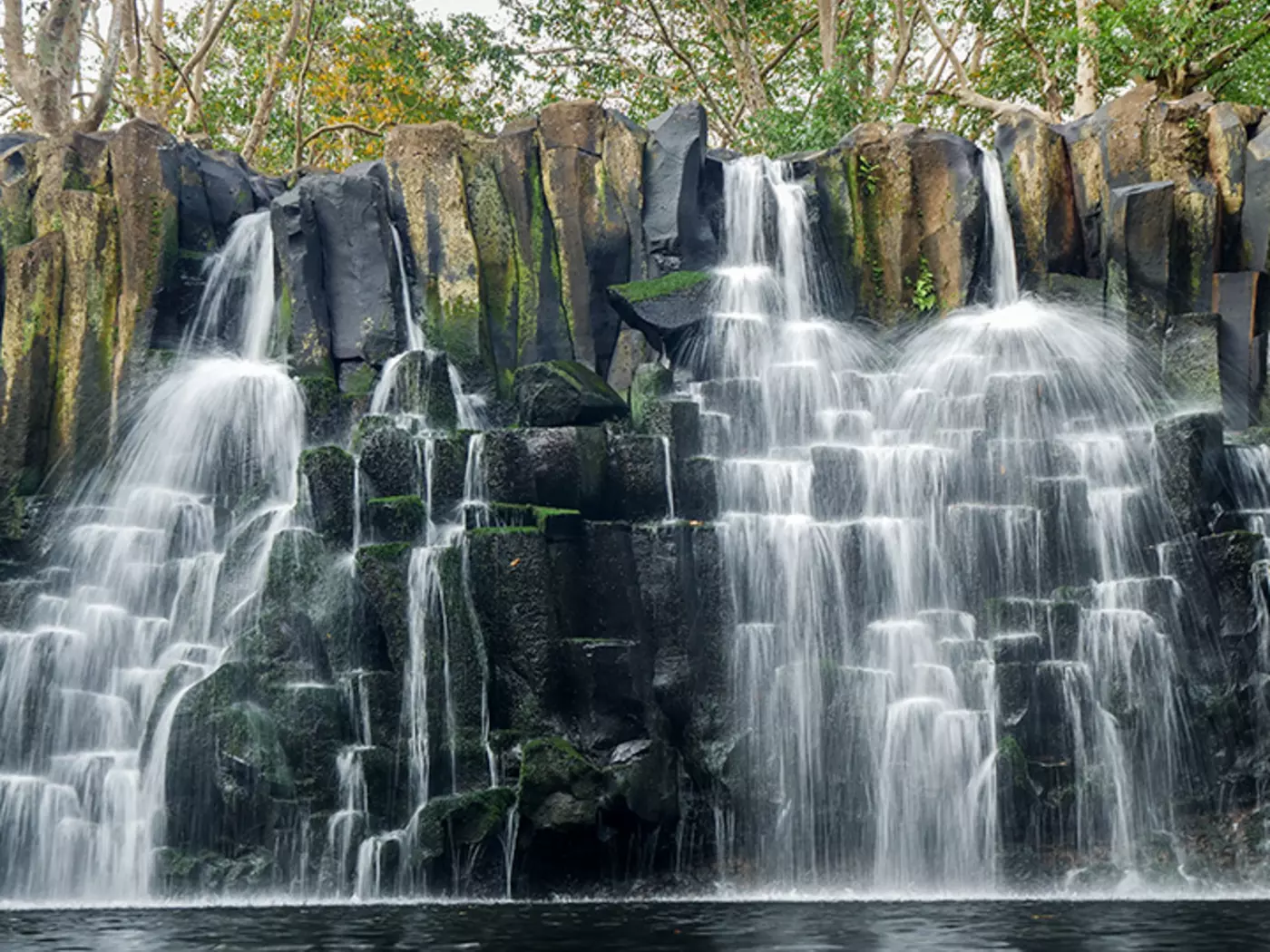 Dive into the rushing waters of Rochester Falls, the widest waterfall in Mauritius Dive into the rushing waters of Rochester Falls, the widest waterfall in Mauritius
