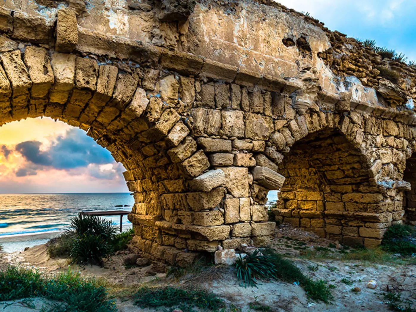 Admire the Caesarea aqueduct, commissioned by Herod the Great to bring the nearby town fresh water