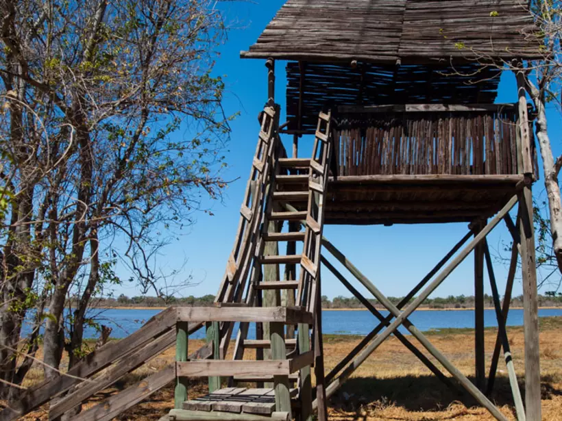 The watch tower near Dombo Hippo Pools is a great photo opportunity while on your Botswana safari.
