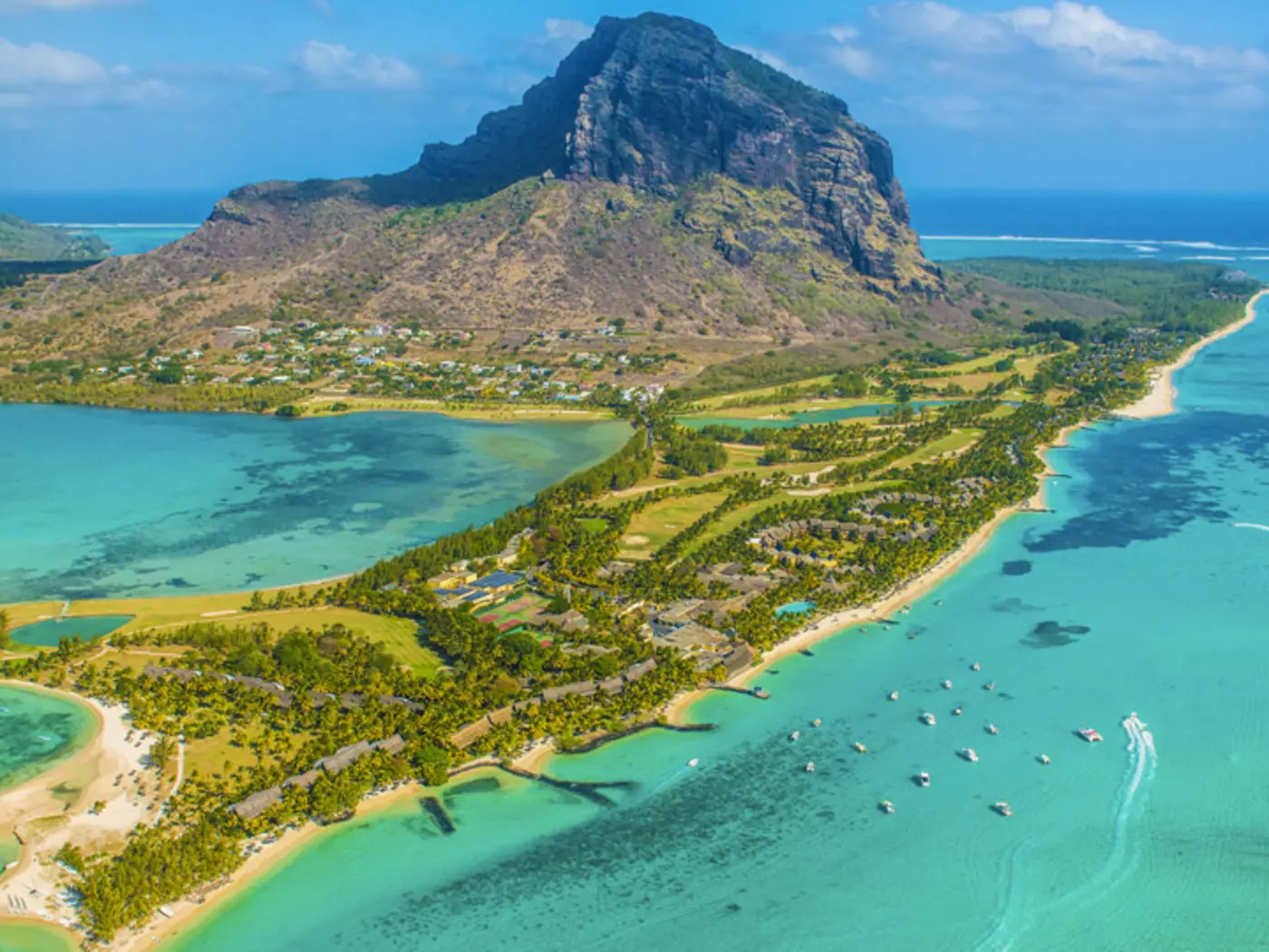 Aerial view of Mauritius