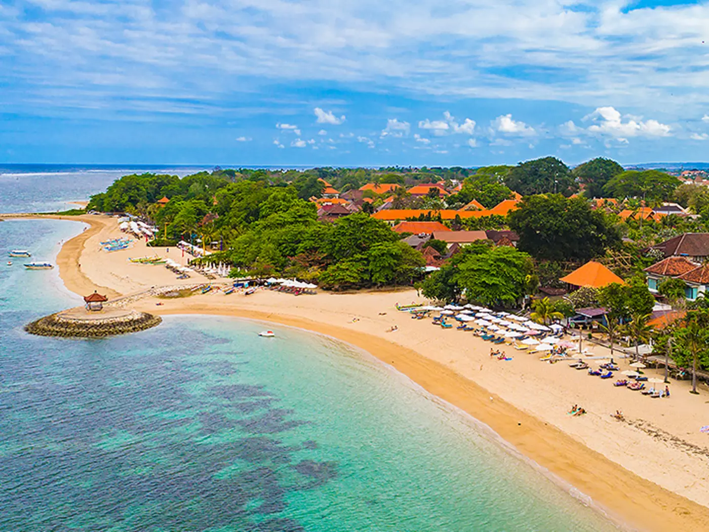 Offering calm waters and long sandy beaches, Sanur is one of Bali's most popular resorts