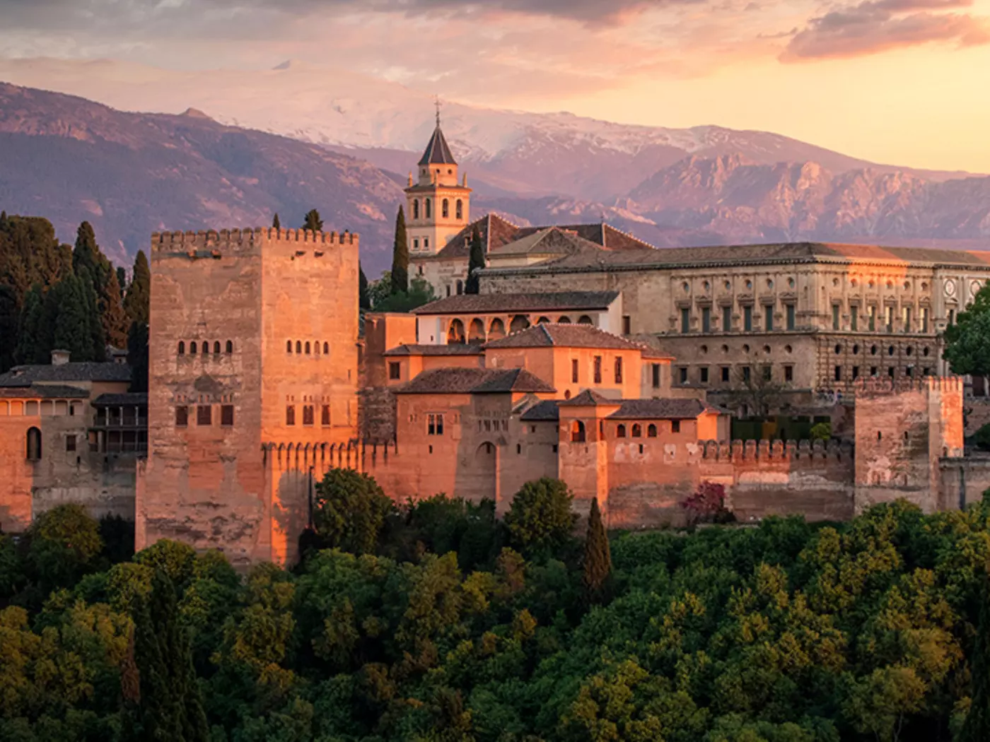 Sierra Nevada, Granada At the foot of the Sierra Nevada, Granada is the site of the Alhambra