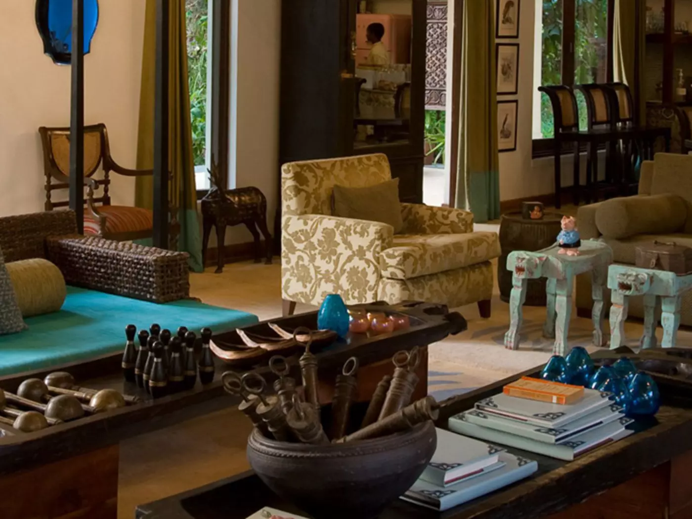 Guest area at Mahua Kothi Lodge at Bandhavgarh National Park