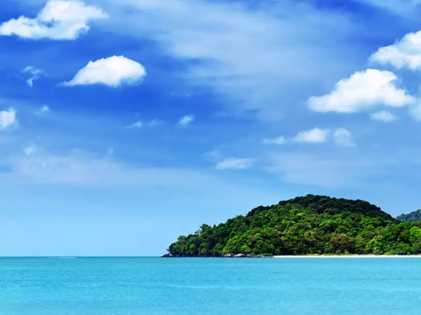 Blue sky and clear water